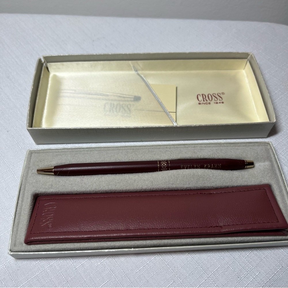 CROSS Burgundy Pen with Case. VINTAGE.